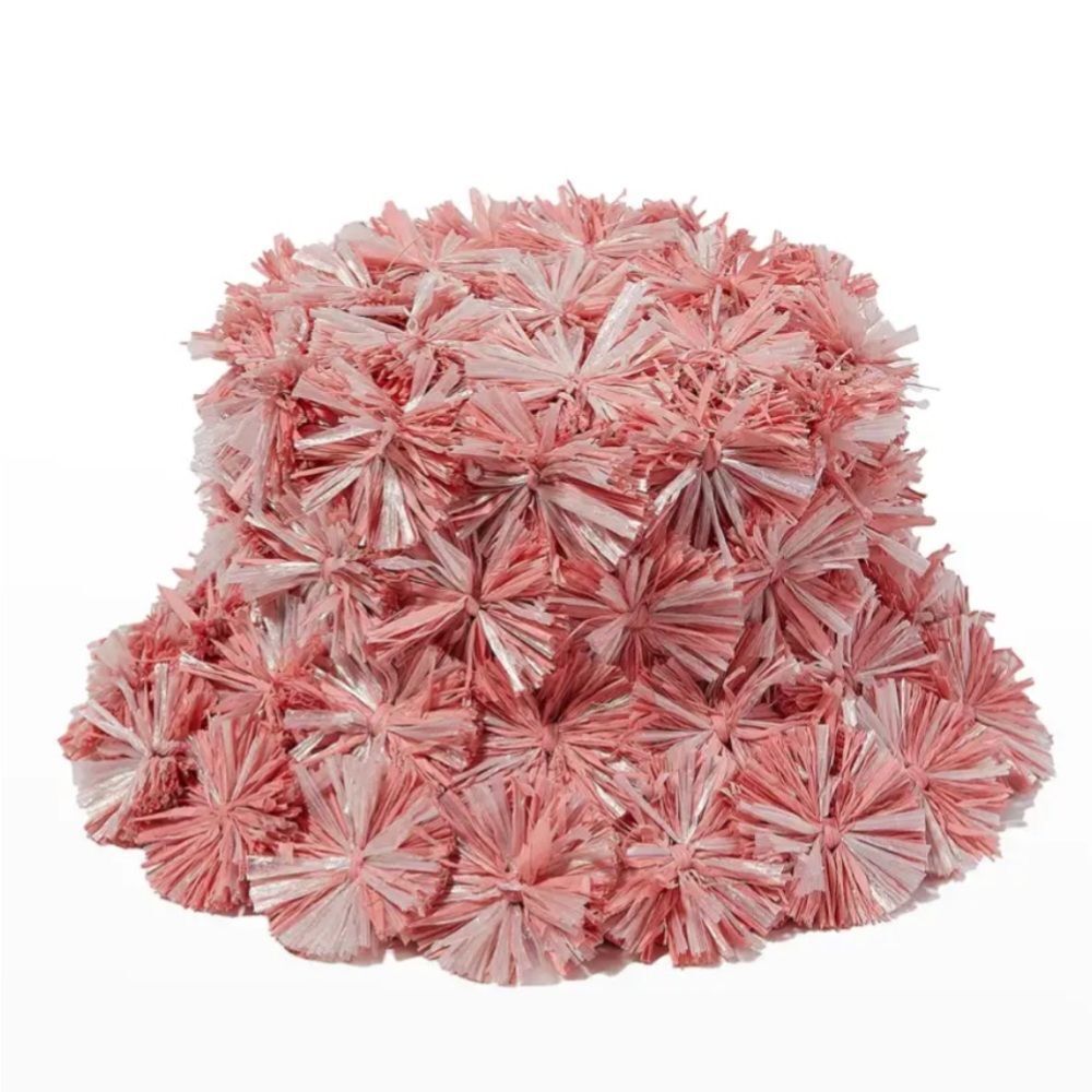 Lele Sadoughi straw confetti
pink bucket sun vacation hat
